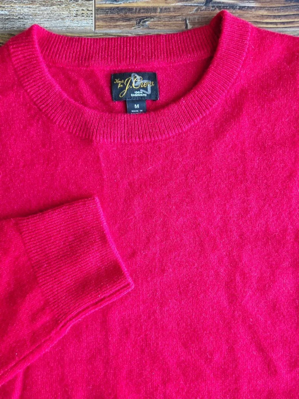 NWoT J.Crew $158 100% Goat Cashmere Cozy Soft Crewneck Sweater Red #BE895